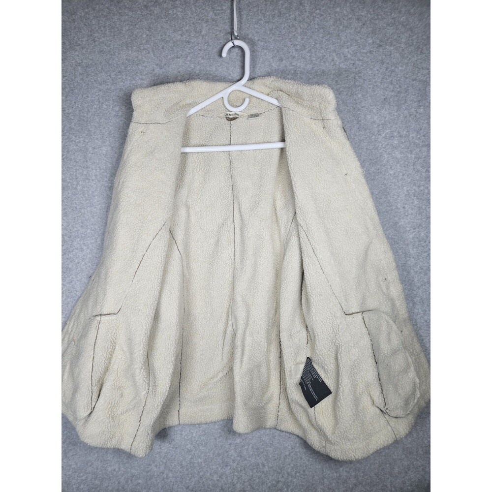 Vintage 90's St John's Bay Sherpa Coat XL Phoebe Buffay Embroidered Suede Jacket - Picture 5 of 16